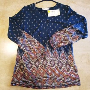 Keren Hart V-neck Women's Shirt. Boho Style Print.